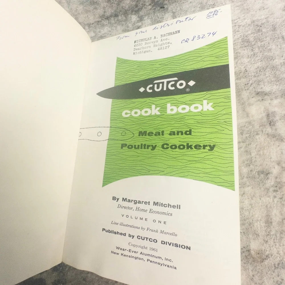 Vintage 1961 Cutco Cook Book Meat & Poultry Cookery Margaret Mitchell